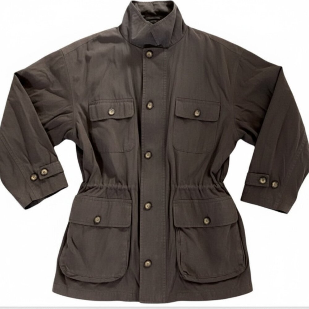 HAGGAR City Casuals Winter Parka Zip-Out Lining Mens M Khaki Beige #165P